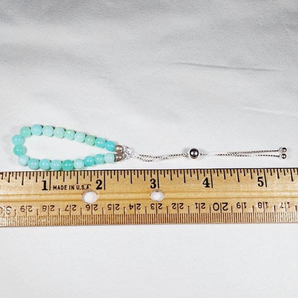 Minimalist enhanced Blue/Green Opal bolo bracelet for kids/adults adj 13.70ct - Picture 4 of 4